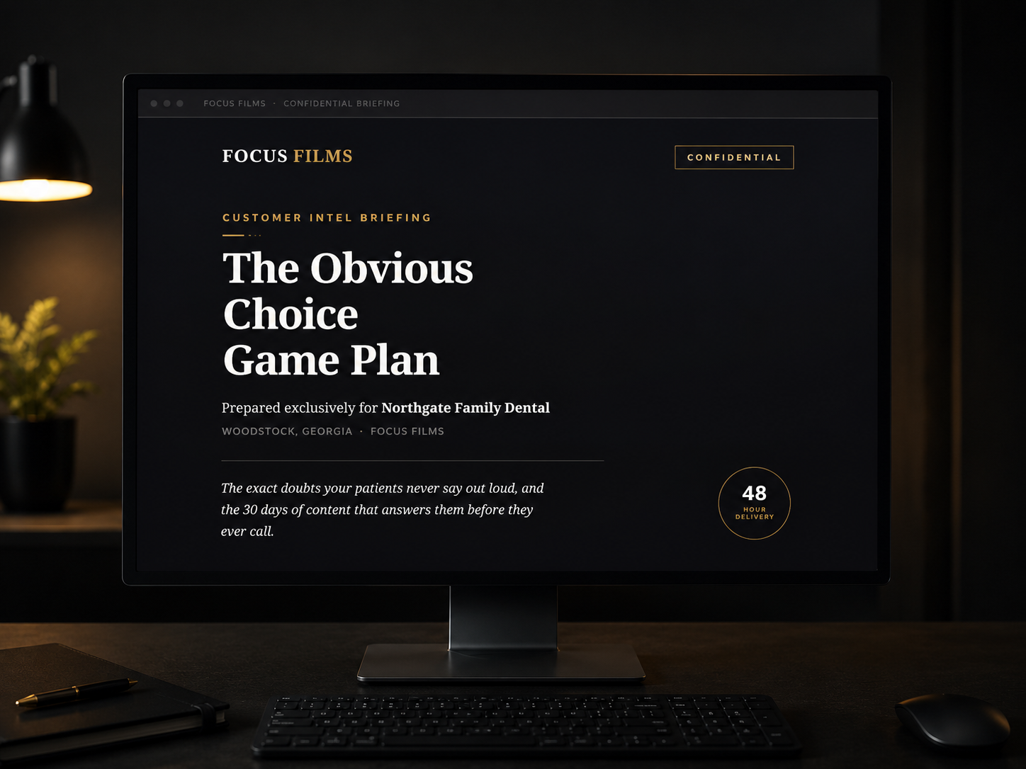 The Obvious Choice Game Plan briefing cover.